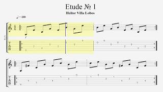 Guitar Tab  Heitor Villa Lobos  Etude 1 [upl. by Tommy]