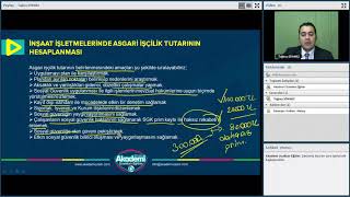 4 Ders İnşaat İşletmelerinde Asgari İşçilik Tutarının Hesaplanması  Tuğbay SÖNMEZ [upl. by Rastus]