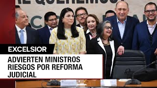 Primer foro por reforma al Poder Judicial confronta a ministros y afines a la 4T [upl. by Goldarina319]