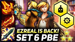 NEW SET 6 EZREAL 3 CARRY WITH 5 INNOVATOR AND 4 CLOCKWORK  Teamfight Tactics SET 6 PBE [upl. by Ennaylloh760]