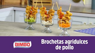 Brochetas agridulces de pollo – Empanizador Crujiente Bimbo [upl. by Hanan267]