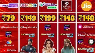 OTTplay vs Watcho vs Times Prime vs Airtel Xstream Play vs Jio TV Premium Best All OTT Subscription [upl. by Karen508]