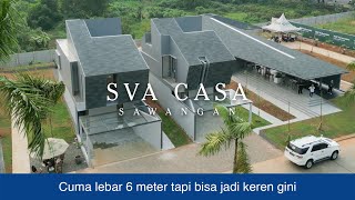 Keren banget‼️ Cuma lebar 6 meter ada taman di tengah rumah  SVA CASA SAWANGAN [upl. by Znieh458]