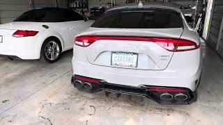 2022 Kia Stinger Gt2 FBO Ark mid pipes and Borla CatBack exhaust cold start [upl. by Ha794]