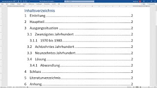 Word Inhaltsverzeichnis erstellen in 1 Minute  Tutorial automatisch Nummerierung Seitenzahlen [upl. by Ahsrat]