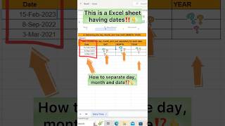 Don’t separate day month or year from date manually 👀 Instead use this to do it in 5 seconds‼️ [upl. by Tezile]