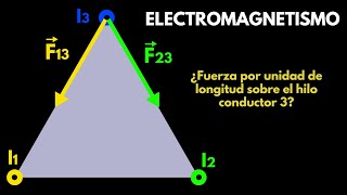 Fuerza magnética entre hilos conductores en un triángulo Ejercicio Bachillerato Electromagnetismo [upl. by Eelyac]