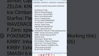 nintendo switch 2 launch lineup leaked [upl. by Marcoux]