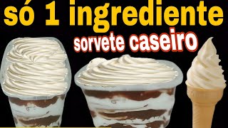 COMO FAZER SORVETE COM APENAS 1 INGREDIENTE IGUAL PROFISSIONAL [upl. by Lucilia]