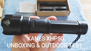 XANES XHP50 Zoomable Flashlight Kit  Unboxin amp Outdoor Test [upl. by Ainocal]