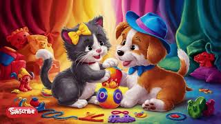 Kitty and Puppy Playtime Educational Nursery Songs for Toddlers [upl. by Oramug]