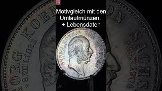 Vor 120 Jahren  Prächtige 5 Mark Münze aus dem Königreich Sachsen  shorts [upl. by Freeland852]