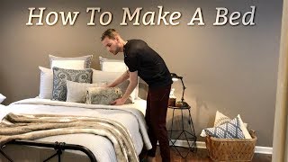 How To Make A Bed  Decorative Bedding  Farmhouse Style  Bedding Ideas [upl. by Essie]