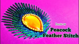 Aari Work Tutorial 28  Peacock Feather Stitch  Shaded Stitch in Aari [upl. by Aniri]