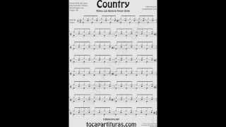 Country Partitura de Batería fácil Country Sheet Music for Battery Drums Styles [upl. by Nac]