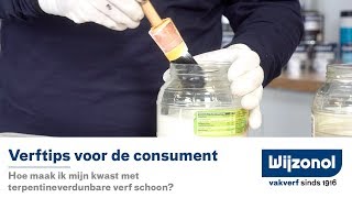 Hoe maak ik mijn kwast met terpentineverdunbare verf schoon  Wijzonol verftips [upl. by Cuhp648]