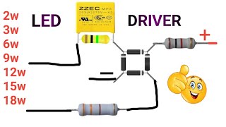 led bulb driver circuit banaen  how to make LED bulb driver 2W 3W 6W 9W 12W 24W [upl. by Fahey]