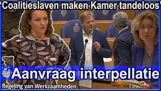 Oppositie is het zat Coalitieslaven maken Tweede Kamer tandeloos  Aanvraag interpellatieLeijten [upl. by Keung173]