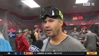 Gleyber Torres on his excellent leadoff hitting advancing to the World Series [upl. by Ahsercel763]