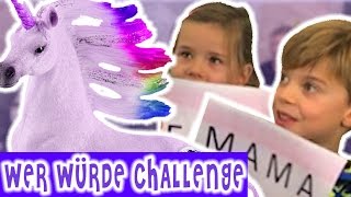 WER WÜRDE EHER auf einem Einhorn reiten Challenge mit Lulu amp Leon  Family and Fun [upl. by Josephine]