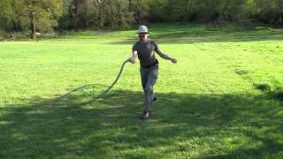 Bullwhip body wraps 1 view from the sharp end of a 12 foot whip [upl. by Cranford548]