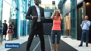 Usain Bolt and Stephanie Ruhle Race Whos Faster [upl. by Jacoba]