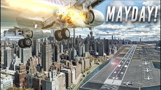 Flight Simulator 2023 RTX™ 3090  ULTRA REALISM MODS  Engine Fire  New York Landing  MSFS 4K [upl. by Pillyhp]