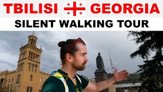 A silent walking tour of TBILISI the capital of GEORGIA  Rustaveli Avenue თბილისი საქართველო [upl. by Cinamod]