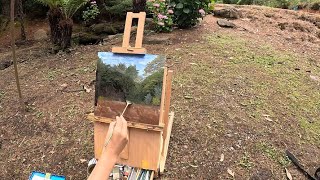 Painting Hydrangeas plein air at Mount Lofty Botanical Gardens [upl. by Yremrej]