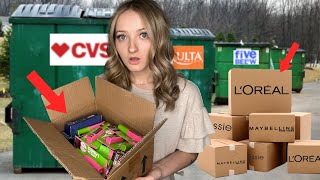 INSANE JACKPOT DUMPSTER DIVING AT A CVS THATS SHUTTING DOWN [upl. by Davide955]