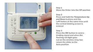 Sending a Binding signal from the CM921 or CM927 WirelessThermostat [upl. by Nylaroc865]