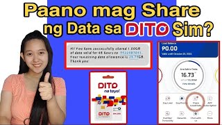 PAANO MAG SHARE NG DATA SA DITO SIM  HOW TO SHARE DATA IN DITO SIM [upl. by Luckett]