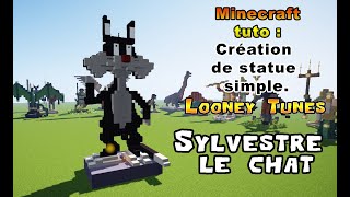 Minecraft Tuto  statue simple de Sylvestre le chat Phrase fétiche Nom dun chat [upl. by Neil484]