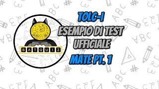 TOLCI  MATEMATICA  PT 1 [upl. by Eanej]