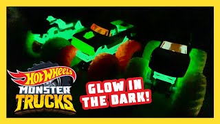 GLOW IN THE DARK DAREDEVIL ARENA 😈🔥  Monster Trucks Tournament of Titans  HotWheels [upl. by Derzon119]