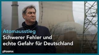 Abschaltung AKW Isar 2 Statement von Markus Söder [upl. by Ayekat899]