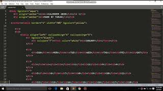 How to make calendar using HTML  Only html making calender web pages [upl. by Ledah772]