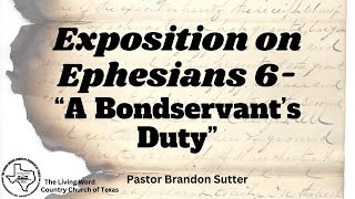 10624 TLWCCT Exposition on Ephesians 6 Children Obedience and the fall of a Nation [upl. by Gereld]