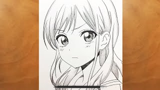 How to Draw an Original Anime Girl  Easy Step by Step Sketch Tutorial [upl. by Artur]