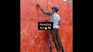 Painting My Wall Like a Pro with These Traditional Techniques art youtube ytshorts viral [upl. by Nnyw]