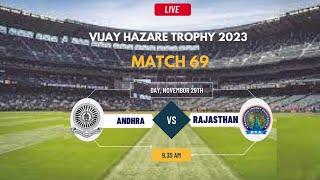 VIJAY HAZARE TROPHY live  Andhra vs Rajasthan live  AND VS RAJ [upl. by Neillij588]