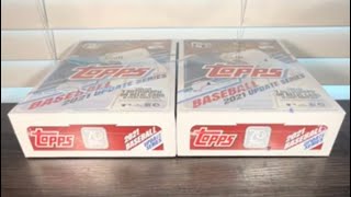 Unboxing 2 2021 Topps Update Baseball Hobby Boxes Jazz Chisholm Jr Platinum Anniversary RC 70 55 [upl. by Udale]