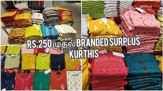 Branded Surplus Kurtis Rs250 Onwards  Avaasa Brand Kurtis  Wholesale Branded Kurtis in Chennai [upl. by Freed]