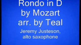 Mozart Rondo in D  alto saxophone solo [upl. by Madigan]