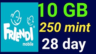 friendi sim 10 GB internet package 2024 [upl. by Inilam315]