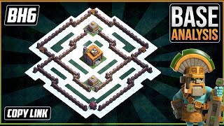 The BEST BH6 TROPHY defense Base 2021 Builder Hall 6 Trophy Base Design with Copy Link  COC [upl. by Bysshe]