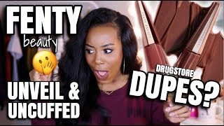 DRUGSTORE DUPES TO FENTY BEAUTY UNVEIL amp UNCUFFED STUNNA LIP PAINTS  Andrea Renee [upl. by Nena]