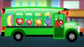 Wheels On The Bus Go Round And Round Street Vehicles for Kids by Mr Fruit [upl. by Acnaib307]