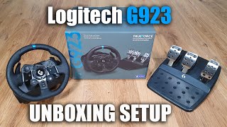 Logitech G923 steering wheel for a PS4PS5PC Unboxing and Setup [upl. by Enyalahs]