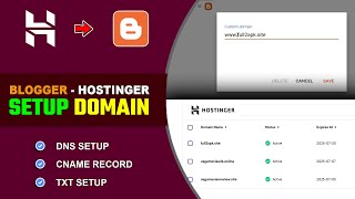 🔗How to Connect Hostinger Domain with Blogger  Blogger Domain Setup Complete [upl. by Enymsaj]